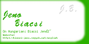 jeno biacsi business card